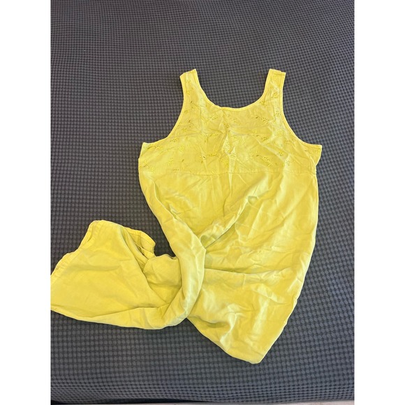 Vintage Froxx Lime Green y2k 90s USA Floral Embroidered Maxi Dress Size L - Picture 7 of 10